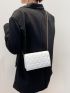 Mini Geometric Embossed Flap Chain Square Bag