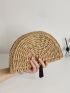 Braided Detail Tassel Decor Straw Bag