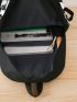 4pcs Checkered Print Functional Backpack Set With Cartoon Bag Charm