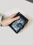 Crocodile Embossed Clover Decor Small Wallet