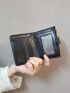 Crocodile Embossed Clover Decor Small Wallet