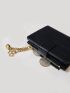 Crocodile Embossed Clover Decor Small Wallet