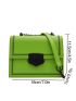 Mini Neon Green Plant Embroidered Flap Chain Square Bag