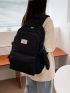 Letter Patch Functional Backpack With Coin Purse