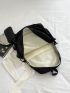 Letter Patch Functional Backpack With Coin Purse