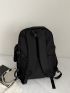 Letter Patch Functional Backpack With Coin Purse