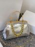 Metallic Kiss Lock Chain Dome Bag