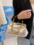 Metallic Kiss Lock Chain Dome Bag