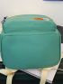 Color Block Letter Patch Decor Functional Backpack