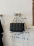 Mini Geometric Embossed Pearl Handle Square Bag