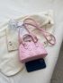 Heart Textured Double Handle Dome Bag