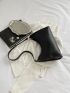 Embossed Detail Baguette Bag