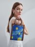X Van Gogh INSPIRED MINI GRAPHIC DOUBLE HANDLE SQUARE BAG