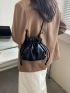 Mini Drawstring Design Ruched Bag