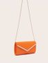 Metal Decor Chain Flap Square Bag