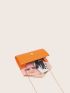 Metal Decor Chain Flap Square Bag