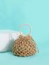 Mini Ring Handle Crochet Bag With Inner Pouch
