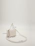 Mini Faux Pearl & Chain Decor Quilted Flap Square Bag