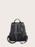 Mini Chain & Metal Decor Functional Backpack