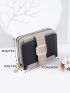 Colorblock Buckle Design Small Wallet