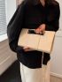 Crocodile Embossed Square Bag