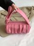 Knot Decor Top Handle Ruched Bag