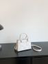 Mini Geometric Embossed Double Handle Square Bag
