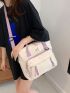 Letter Patch Decor Functional Backpack