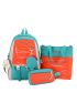 4pcs Color Block Drawstring Decor Functional Backpack Set With Bag Charm