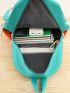 4pcs Color Block Drawstring Decor Functional Backpack Set With Bag Charm