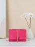 Mini Neon Pink Metal Tassel Decor Flap Chain Square Bag