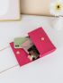 Mini Neon Pink Metal Tassel Decor Flap Chain Square Bag
