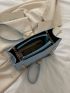 Letter & Geometric Embossed Chain Square Bag