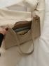 Chevron Quilted Zipper Baguette Bag