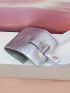 Metallic Crocodile Embossed Fold Over Small Wallet