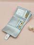 Metallic Crocodile Embossed Fold Over Small Wallet