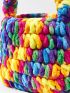Mini Colorblock Braided Top Handle Satchel Bag