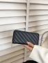 Geometric Quilted Long Wallet
