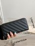 Geometric Quilted Long Wallet
