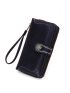 Metal Decor Long Wallet Stitch Detail Vintage