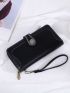 Metal Decor Long Wallet Stitch Detail Vintage