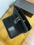Metal Decor Long Wallet Stitch Detail Vintage