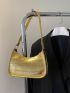 Mini Crocodile Embossed Baguette Bag
