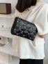 Quilted Studded Decor Flap Chain Square Bag