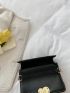 Mini Heart & Faux Pearl Decor Quilted Flap Chain Square Bag
