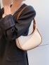 Piping Trim Zipper Hobo Bag