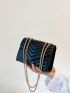 Mini Chevron Chain Flap Square Bag