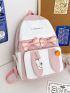 Letter Graphic Bow & Cartoon Decor Functional Backpack