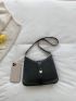 Minimalist Metal Decor Hobo Bag