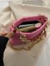 Geometric Quilted Chain Decor Square Bag